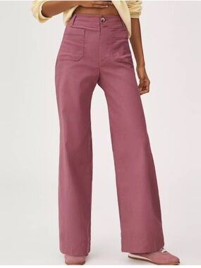 Maeve Mauve Wide-Leg Trousers